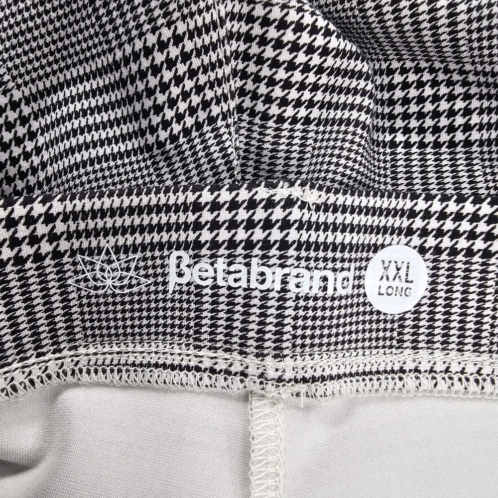 Betabrand Dress Pant Yoga Pants Womens XXL Long Black White Glen Plaid Straight - Picture 8 of 11